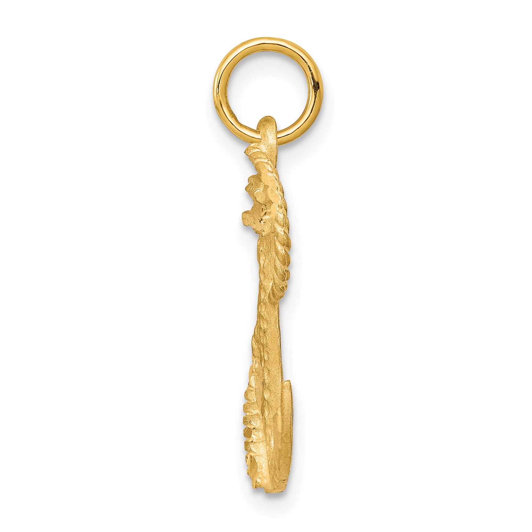 10K Yellow Gold Anchor Charm with Polished Finish Solid Design Secondary image