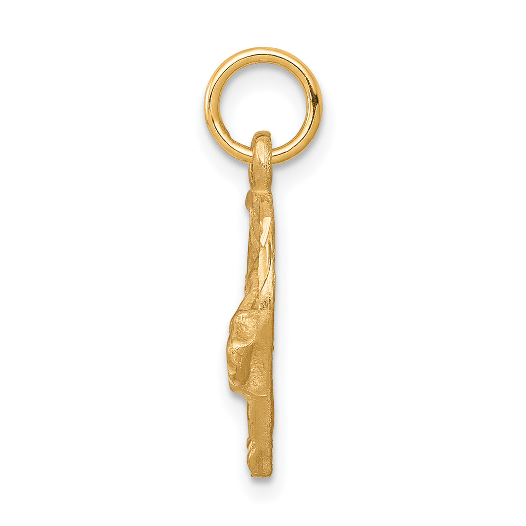 10K Gold Horsehead in Horseshoe Charm with Polished Solid Finish