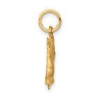 10K Gold Solid Satin Horsehead Charm with Brushed Finish