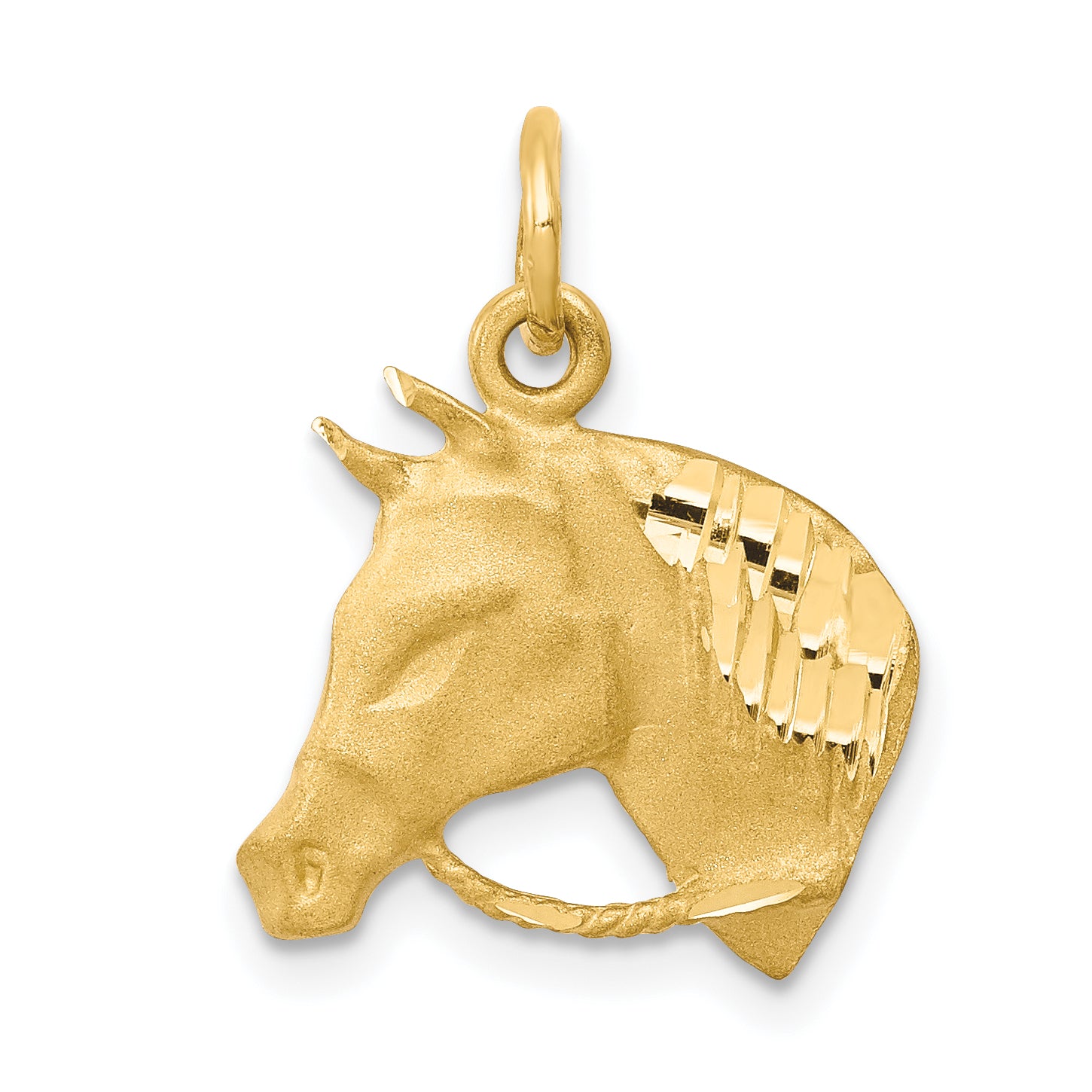 10k Solid Satin Horsehead with Reins Charm Main image