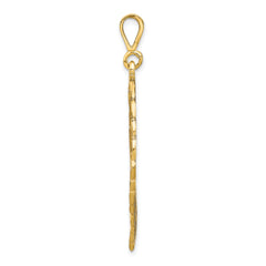 10K Gold Polished Diamond-Cut Lion Head Pendant  Bold and Elegant Design