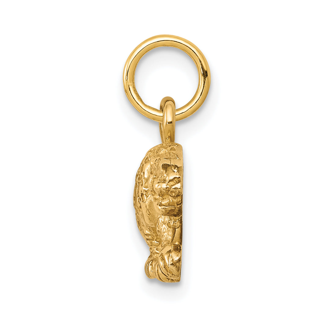 10K Solid Gold Leopard Charm with Brushed Satin Finish Elegant & Themed