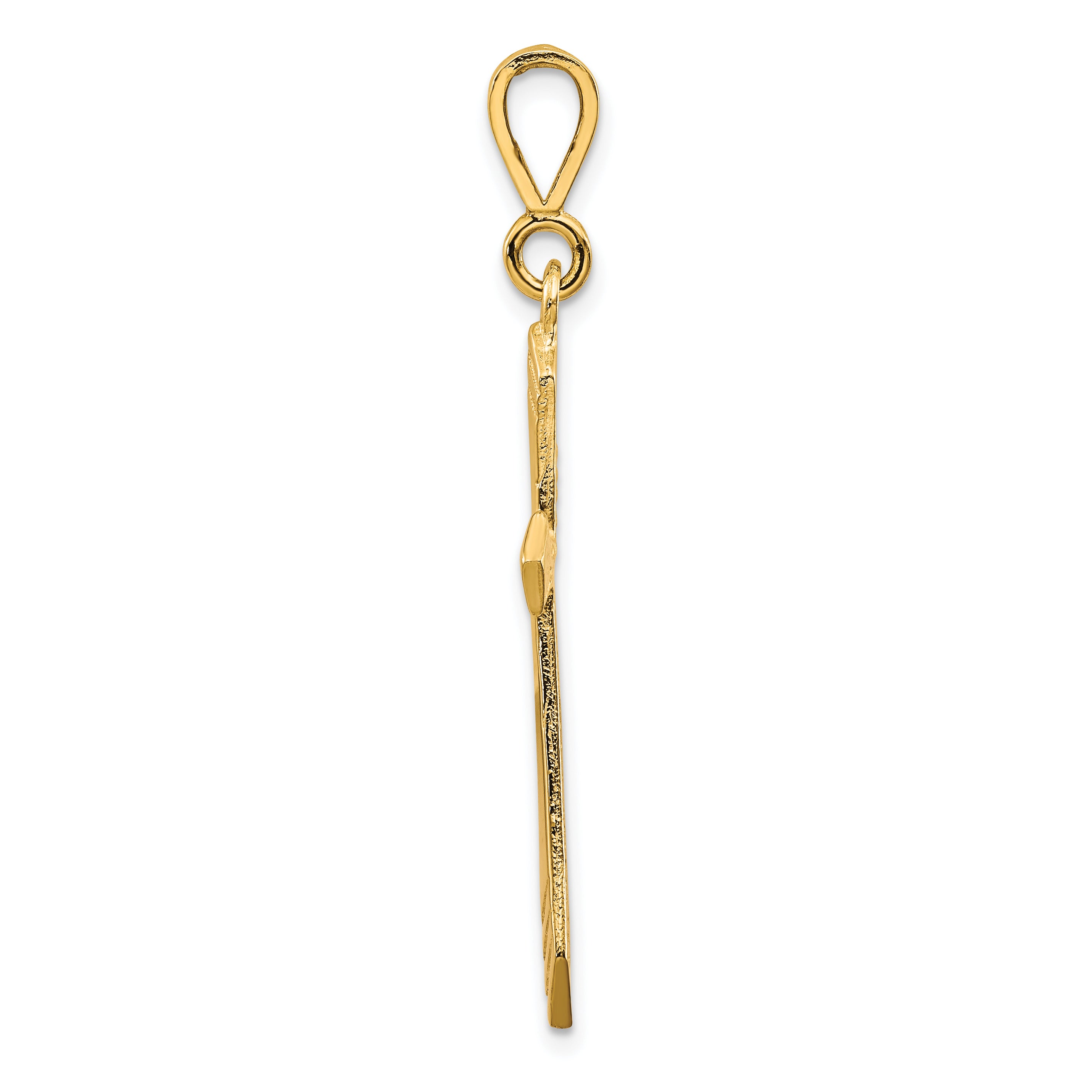 10K Gold Polished Cross Charm Pendant Elegant Solid Design Secondary image