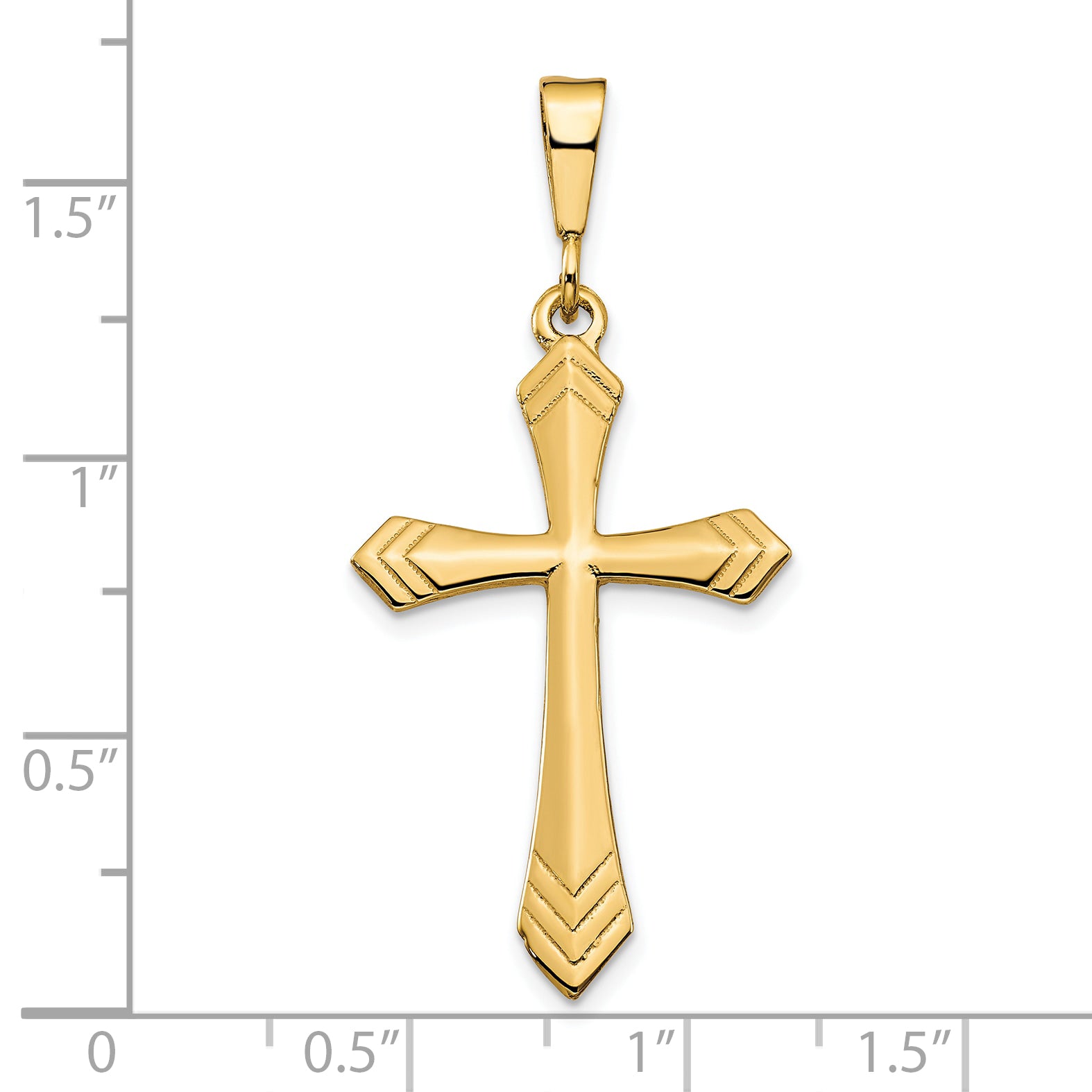 10K Gold Polished Cross Charm Pendant Elegant Solid Design