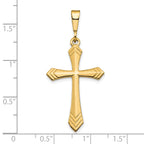 10K Gold Polished Cross Charm Pendant Elegant Solid Design