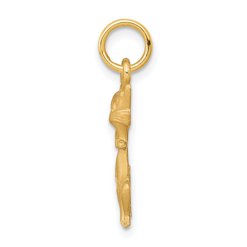 10K Gold Polished Solid Tom Cat Charm Elegant Themed Pendant 22mm