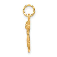 10K Gold Polished Solid Tom Cat Charm Elegant Themed Pendant 22mm