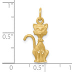 10K Gold Polished Solid Tom Cat Charm Elegant Themed Pendant 22mm