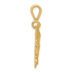 10K Gold Solid Polished Eagle Charm with Elegant Themed Design