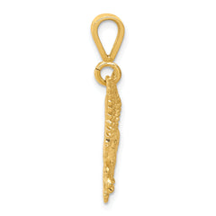 10K Gold Solid Polished Eagle Charm with Elegant Themed Design