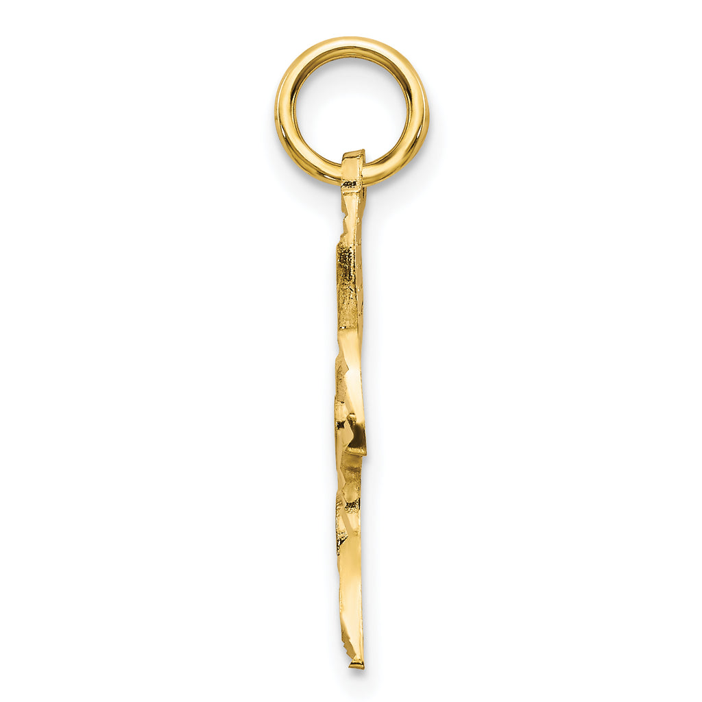 10K Gold Dove Charm with Polished Finish Elegant Solid Design
