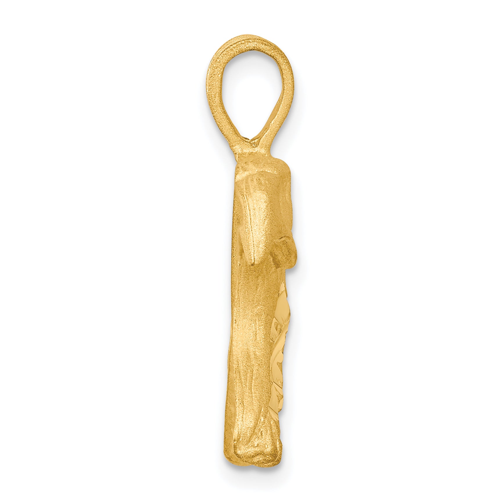 10K Solid Gold Eagle Head Charm with Polished Diamond-Cut Finish Secondary image