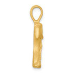 10K Solid Gold Eagle Head Charm with Polished Diamond-Cut Finish