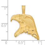 10K Solid Gold Eagle Head Charm with Polished Diamond-Cut Finish