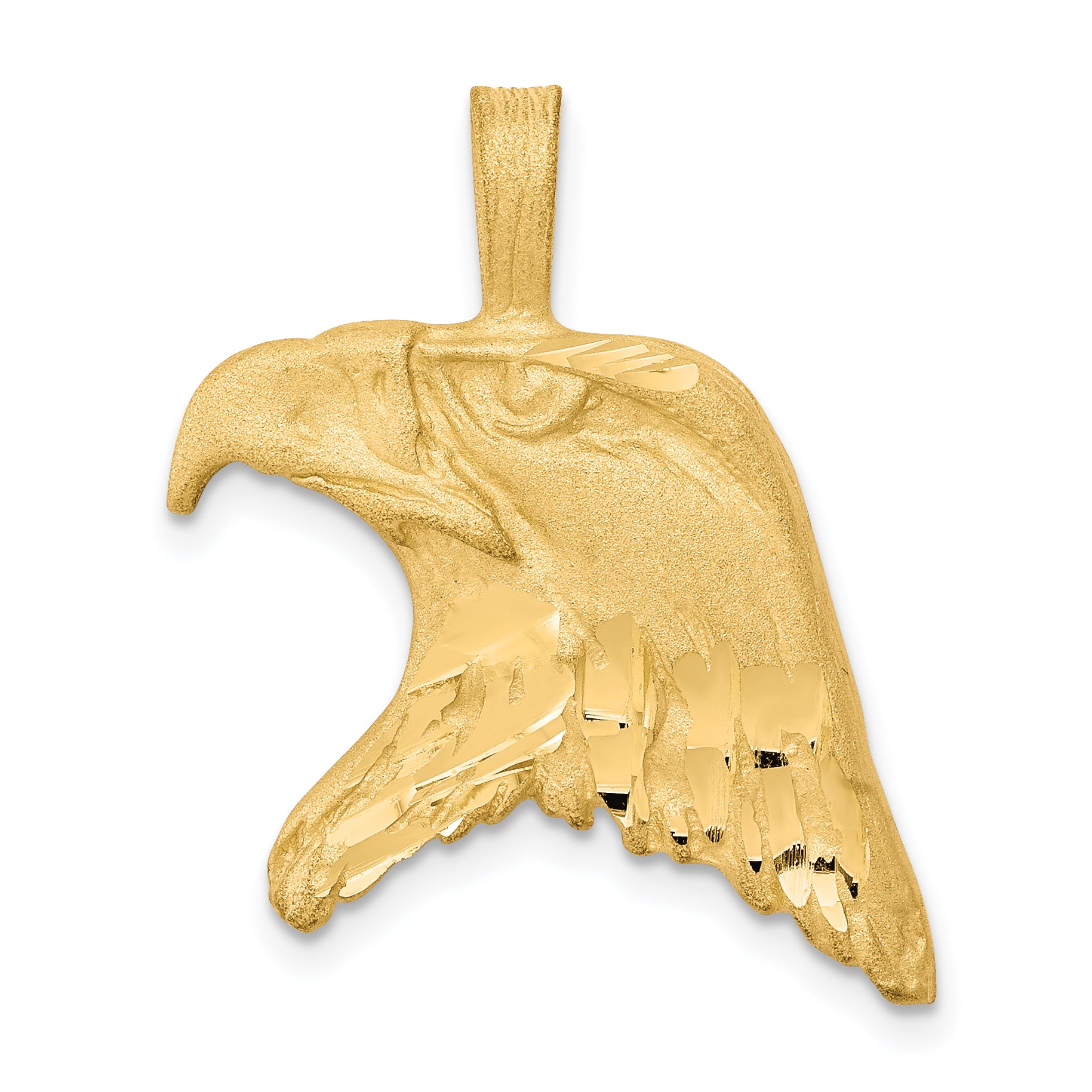 10k Solid Diamond-cut Eagle Head Charm Main image