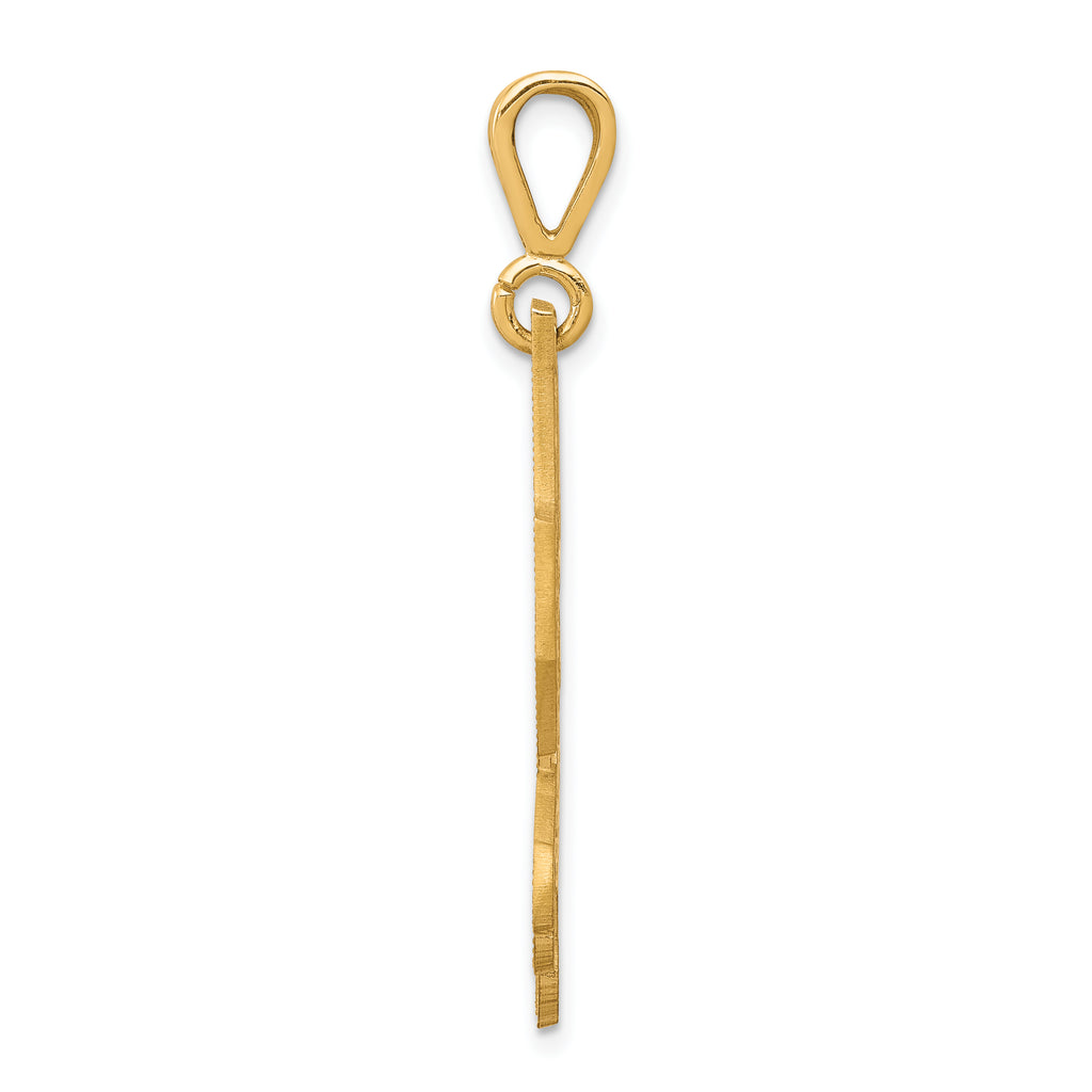 10K Gold Polished Eagle Charm with Diamond-Cut Detail 40mm Elegant Design