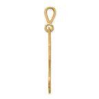 10K Gold Polished Eagle Charm with Diamond-Cut Detail 40mm Elegant Design