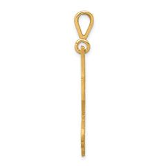 10K Gold Polished Eagle Charm with Diamond-Cut Detail 40mm Elegant Design