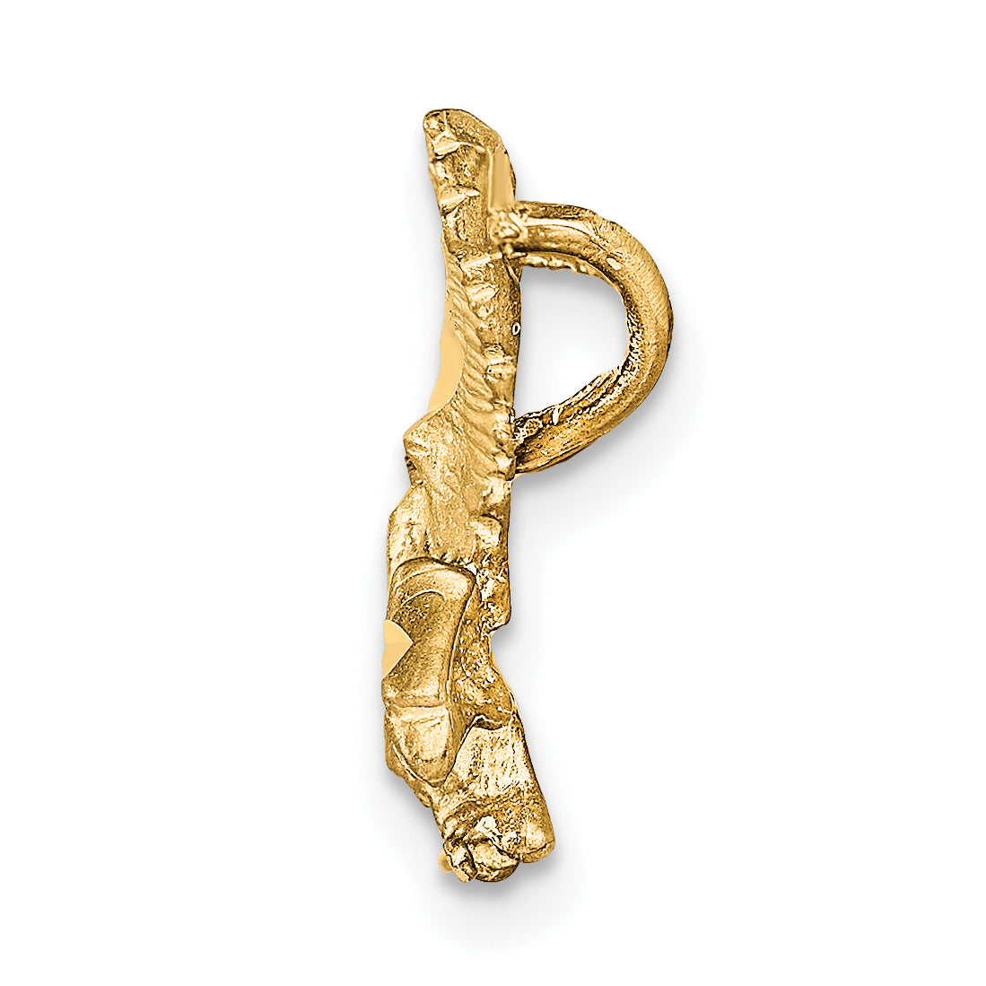 10K Gold Solid Eagle Charm with Polished Diamond-Cut Details Secondary image