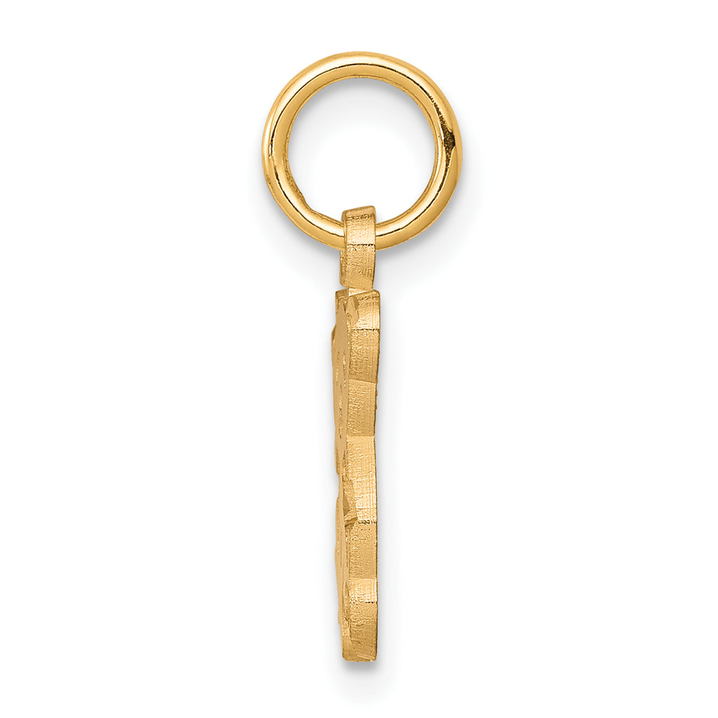 10K Gold Teddy Bear Charm with Polished Finish  Elegant Solid Design