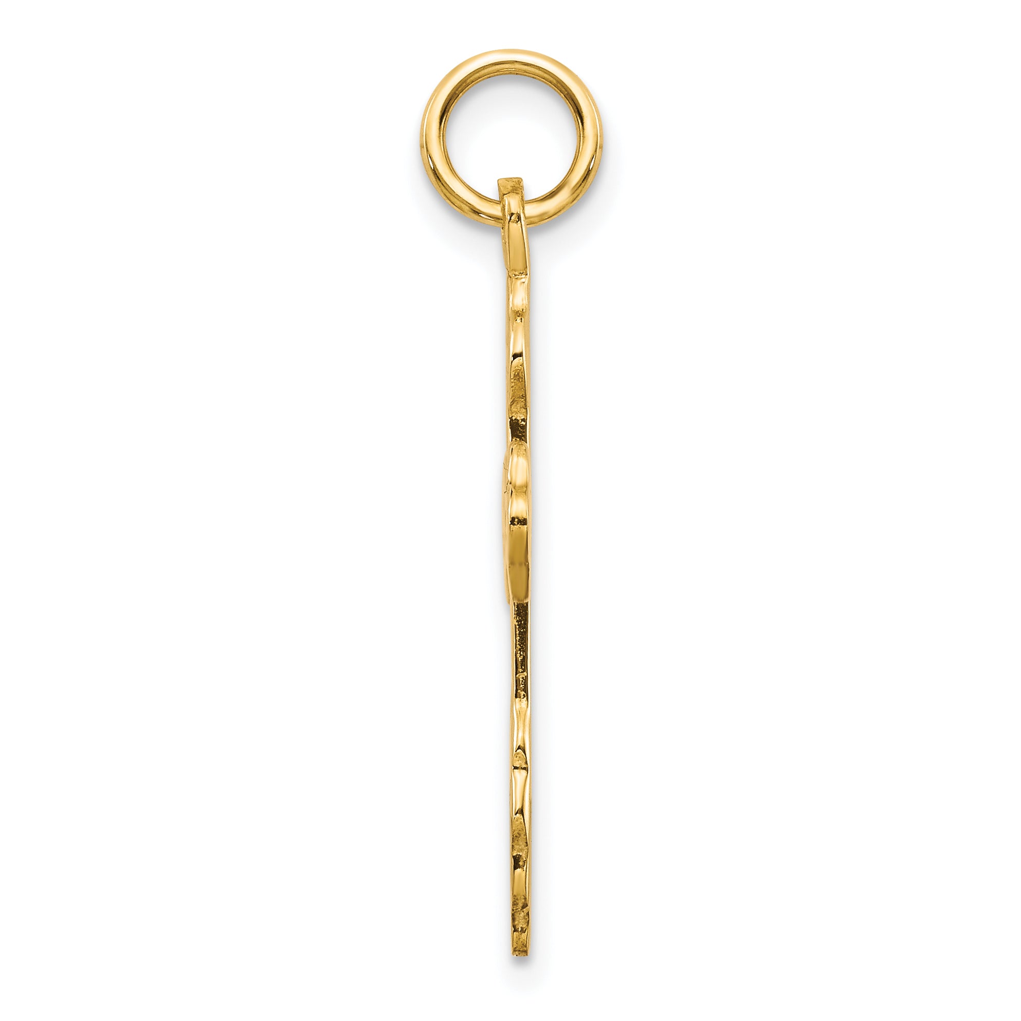 10K Gold Eastern Orthodox Cross Charm with Polished Solid Finish Secondary image