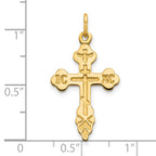 10K Gold Eastern Orthodox Cross Charm with Polished Solid Finish