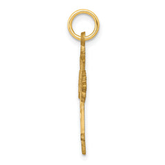10K Gold Cross Charm with Polished Finish, Solid and Elegant Design