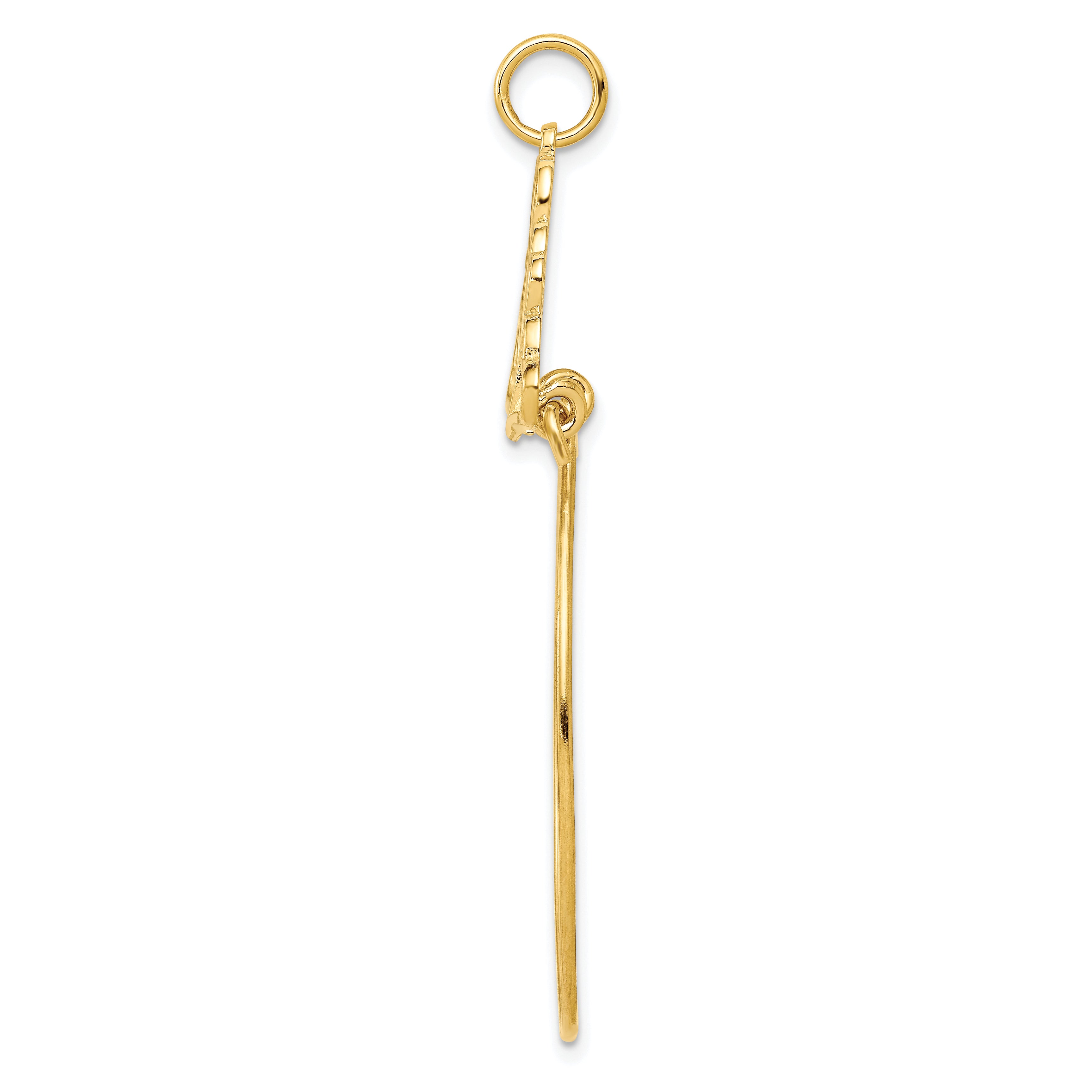 10K Gold 5 Hearts Charm Holder with Polished Finish Elegant Design
