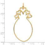 10K Gold 5 Hearts Charm Holder with Polished Finish Elegant Design