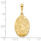 10K Gold St. Christopher Medal Polished Pendant Solid and Gift-Ready