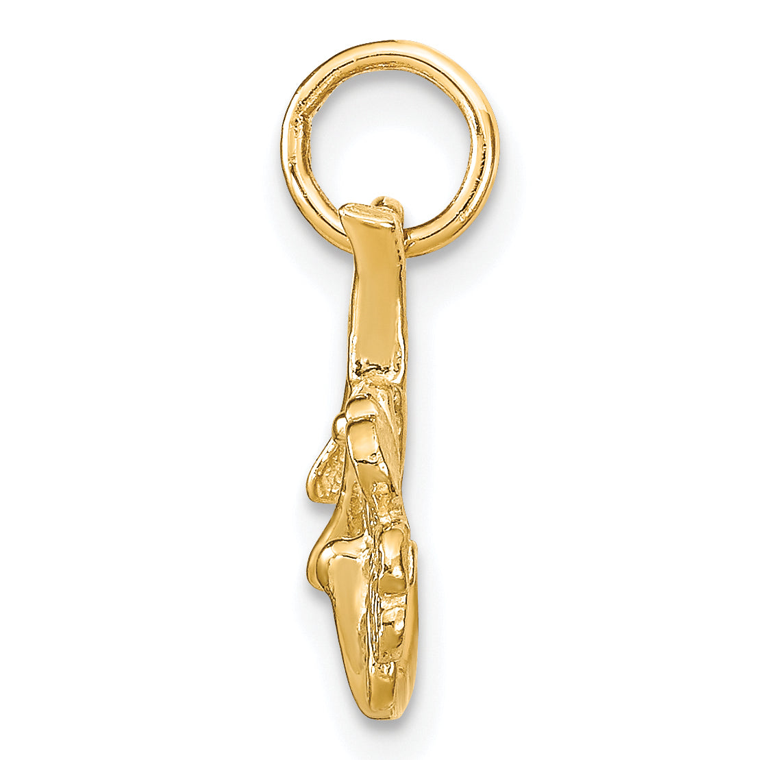 10K Solid Gold Horseshoe Shamrock Charm with Polished Finish Secondary image