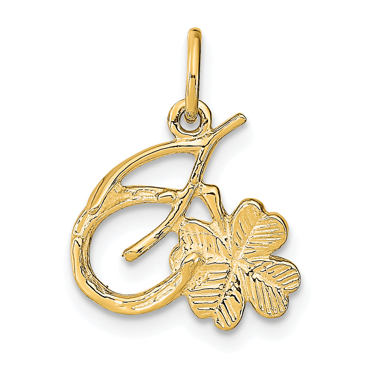 10K Solid Horseshoe Wishbone and Shamrock Charm Main image