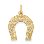 10K Gold Polished Horseshoe Charm with Solid Design