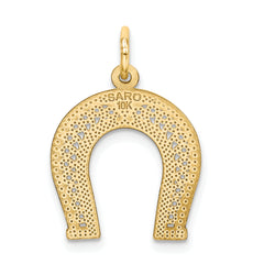 10K Gold Polished Horseshoe Charm with Solid Design