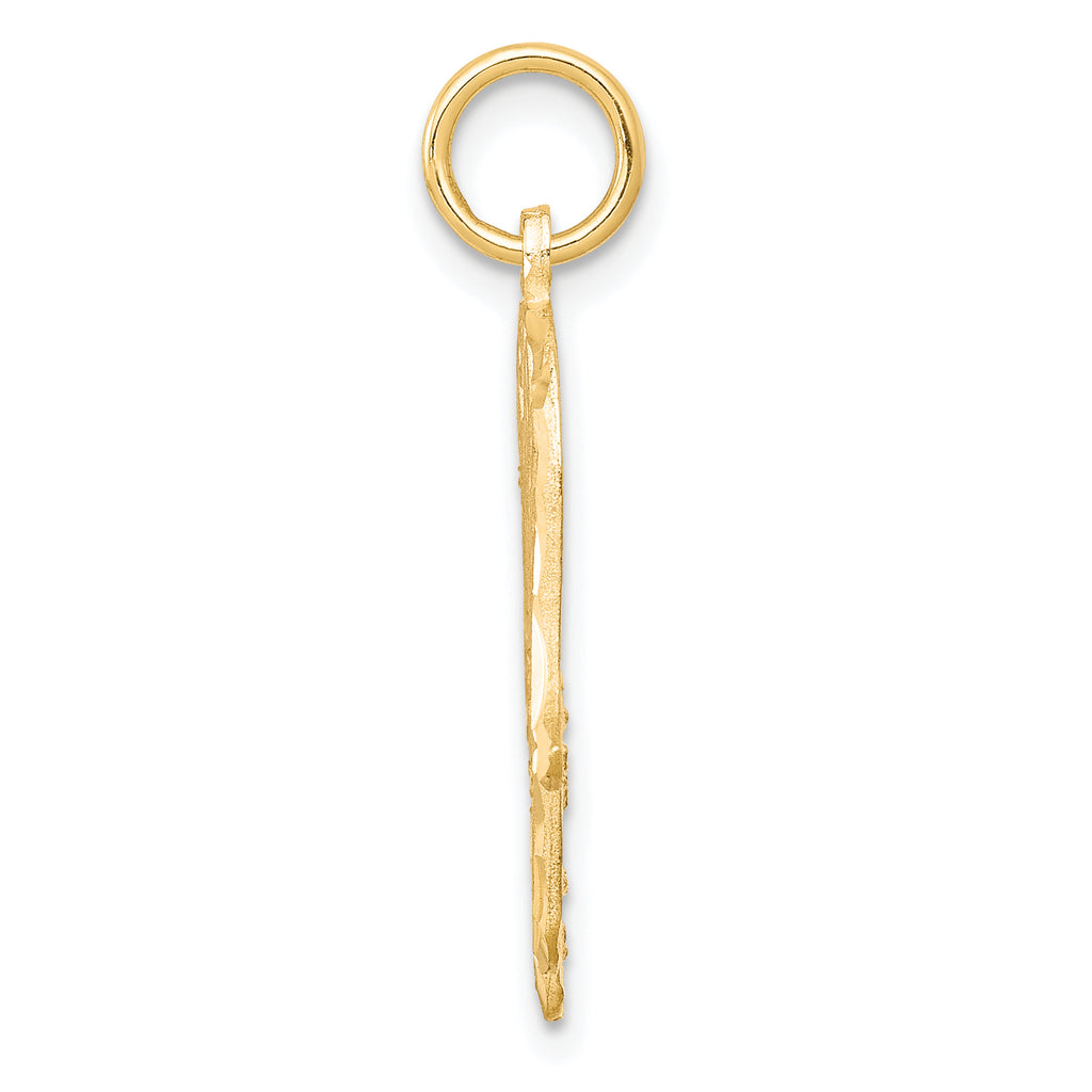 10K Gold Filigree Chamseh Pendant with Polished Finish Elegant and Solid Design