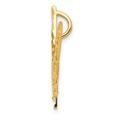 10K Solid Gold Leaf Charm with Brushed Finish  Nature-Inspired Elegance