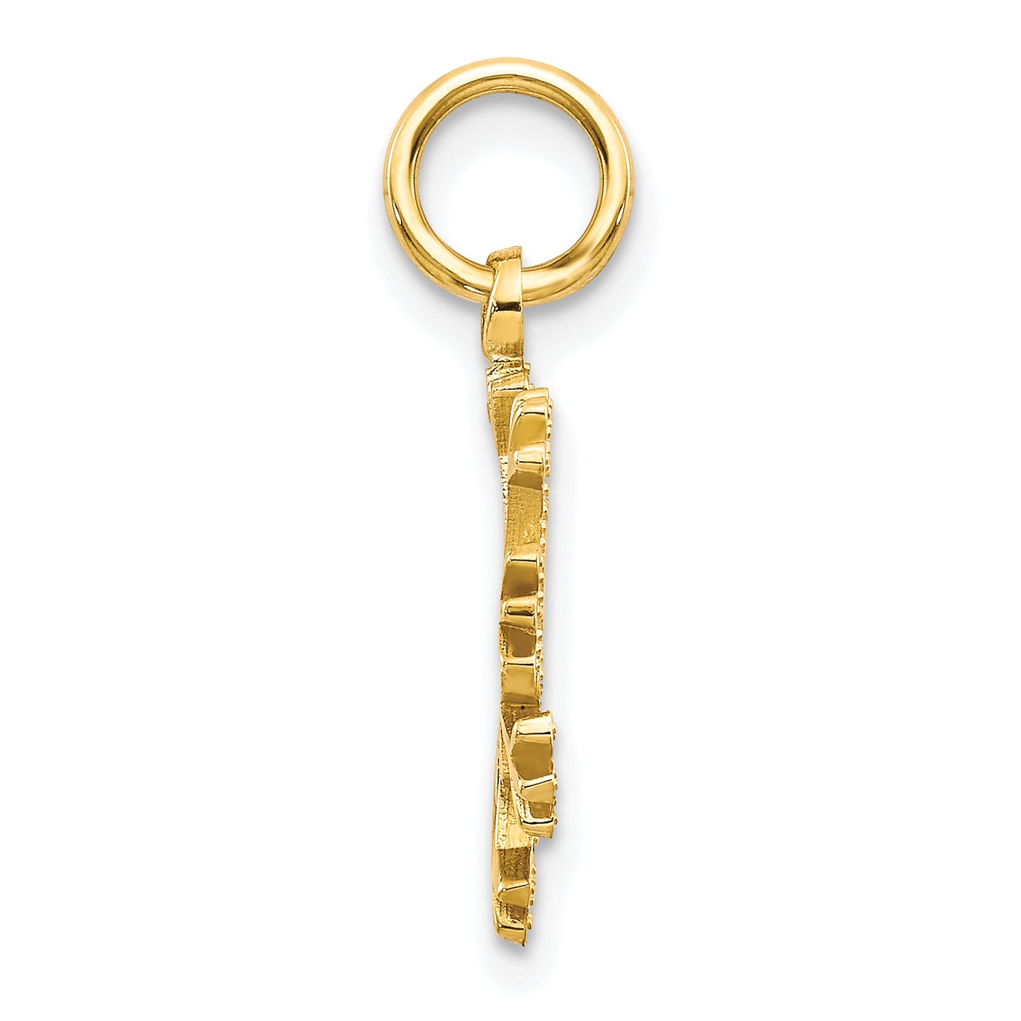 10K Yellow Gold Polished Snowflake Charm Elegant Winter Jewelry Secondary image