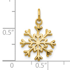 10k Solid Polished Snowflake Charm