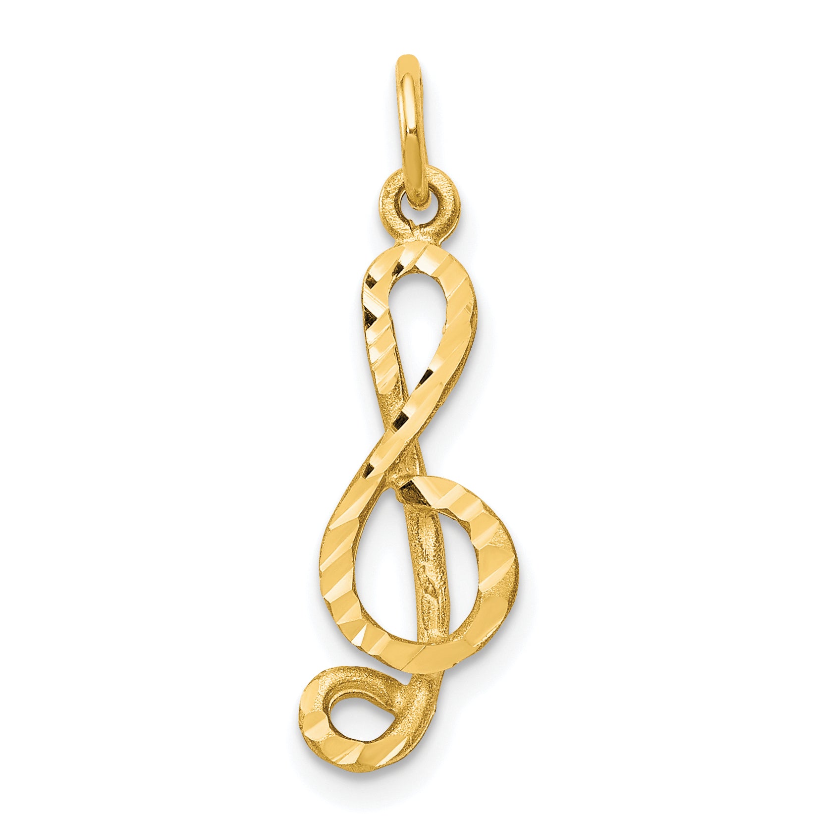 10k Medium Solid Treble Clef Charm Main image