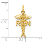 10K Solid Gold Registered Nurse Charm with Polished Finish Elegant and Durable Gift