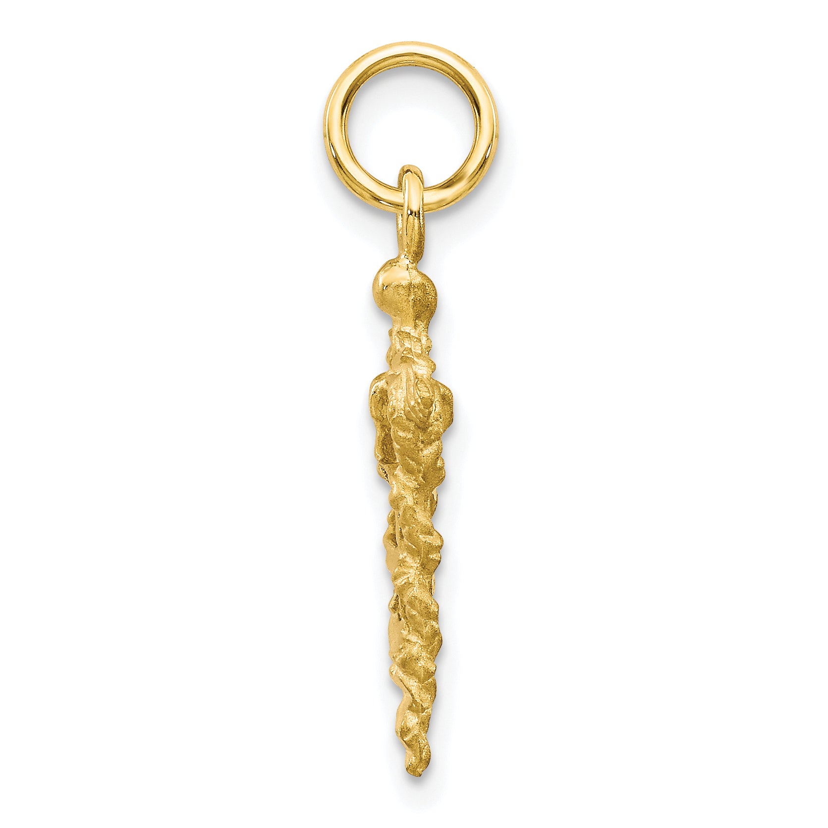 10K Gold Caduceus Charm Pendant with Polished Finish  Timeless Symbol of Healing