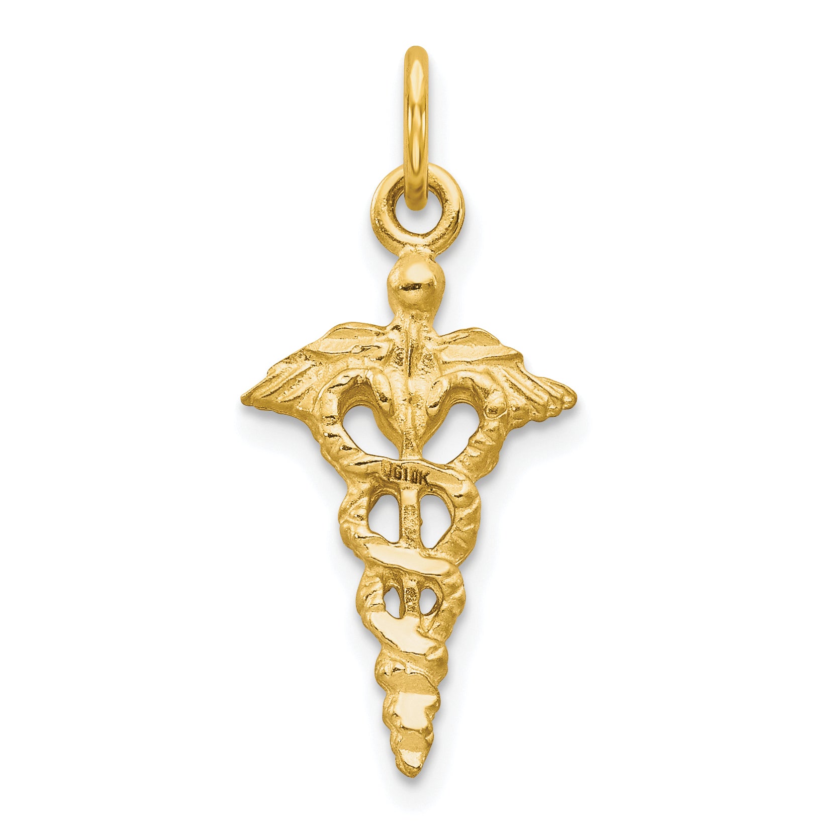 10k Solid Caduceus Charm Main image