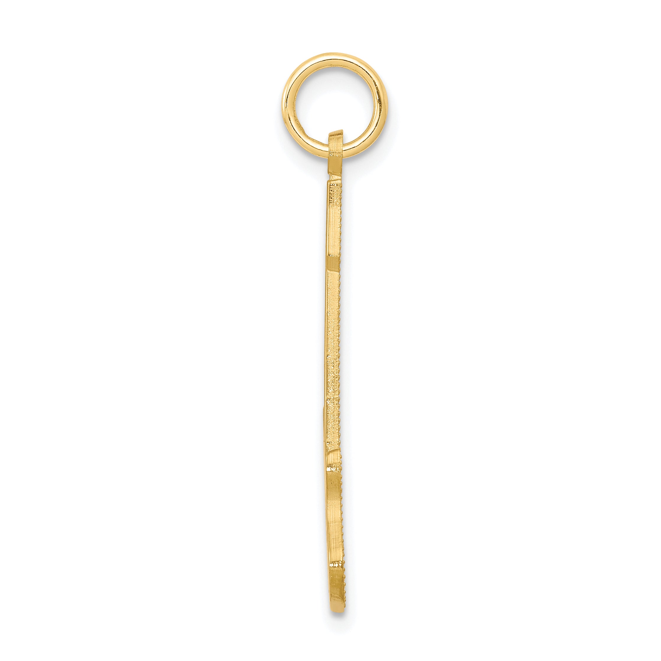 10K Gold Guitar Charm with Polished Finish Elegant, Solid, Musical Design