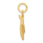 10K Gold 3D Airplane Charm with Satin Brushed Finish Elegant Travel-Inspired Jewelry