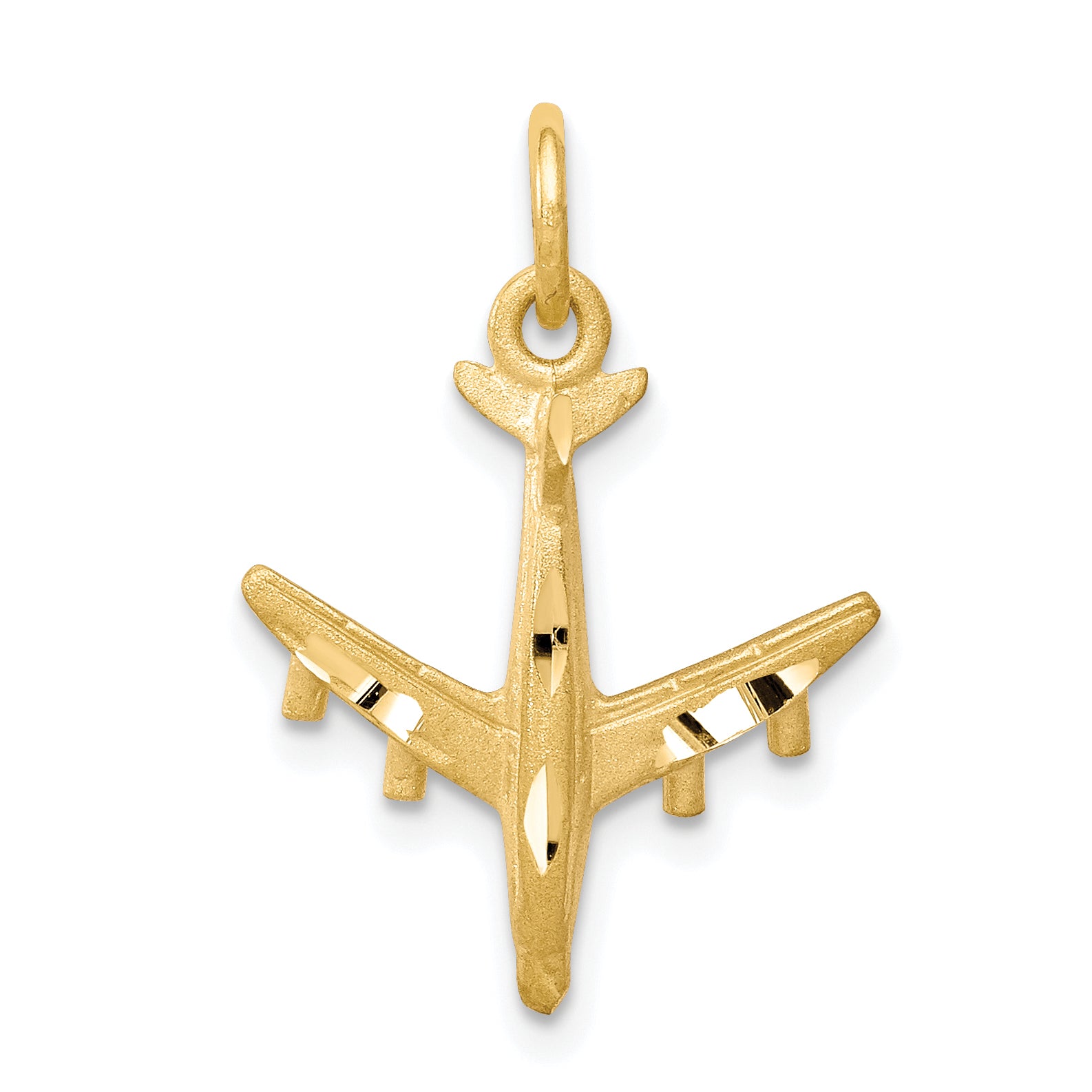 10k Solid Satin Airplane Charm Main image
