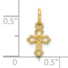 10K Gold Cross Charm with Polished Finish  Timeless, Elegant, and Faithful Design