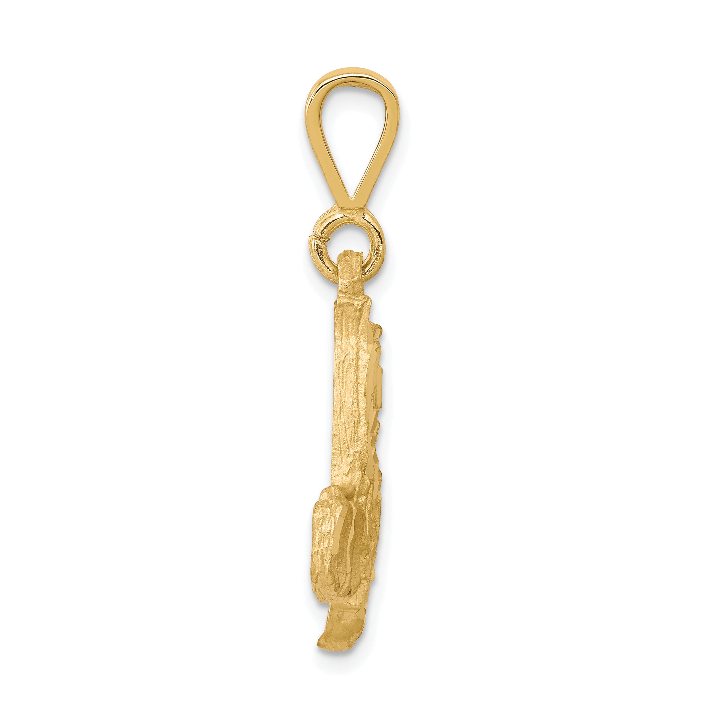 10K Gold Diamond-Cut Semi Truck Charm with Polished Finish  Bold and Unique Statement Secondary image