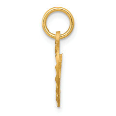 10K Yellow Gold Solid Cross Charm with Polished Finish  Elegant and Timeless
