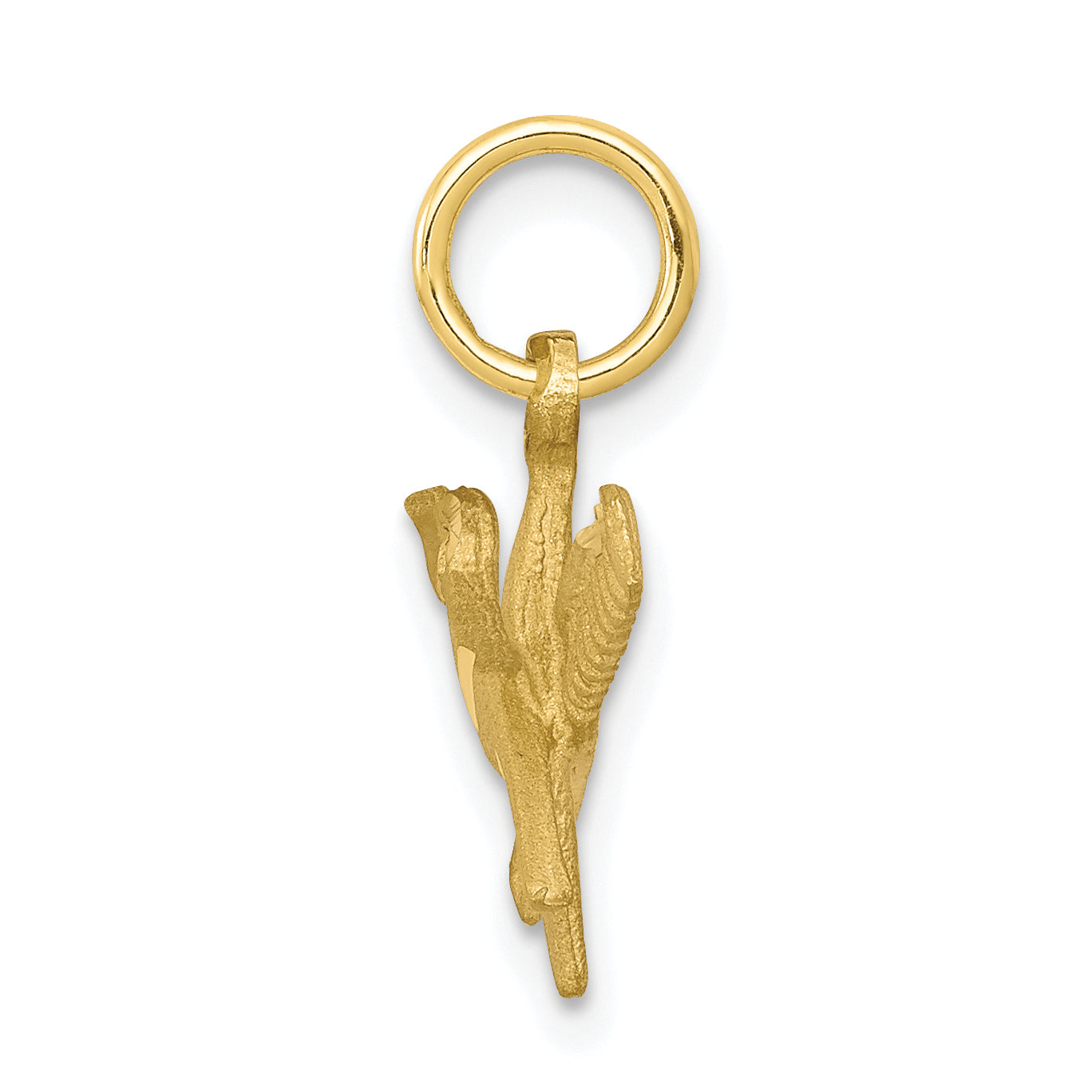 10K Gold Comb and Scissors Charm, Polished Solid Yellow Gold Pendant Secondary image