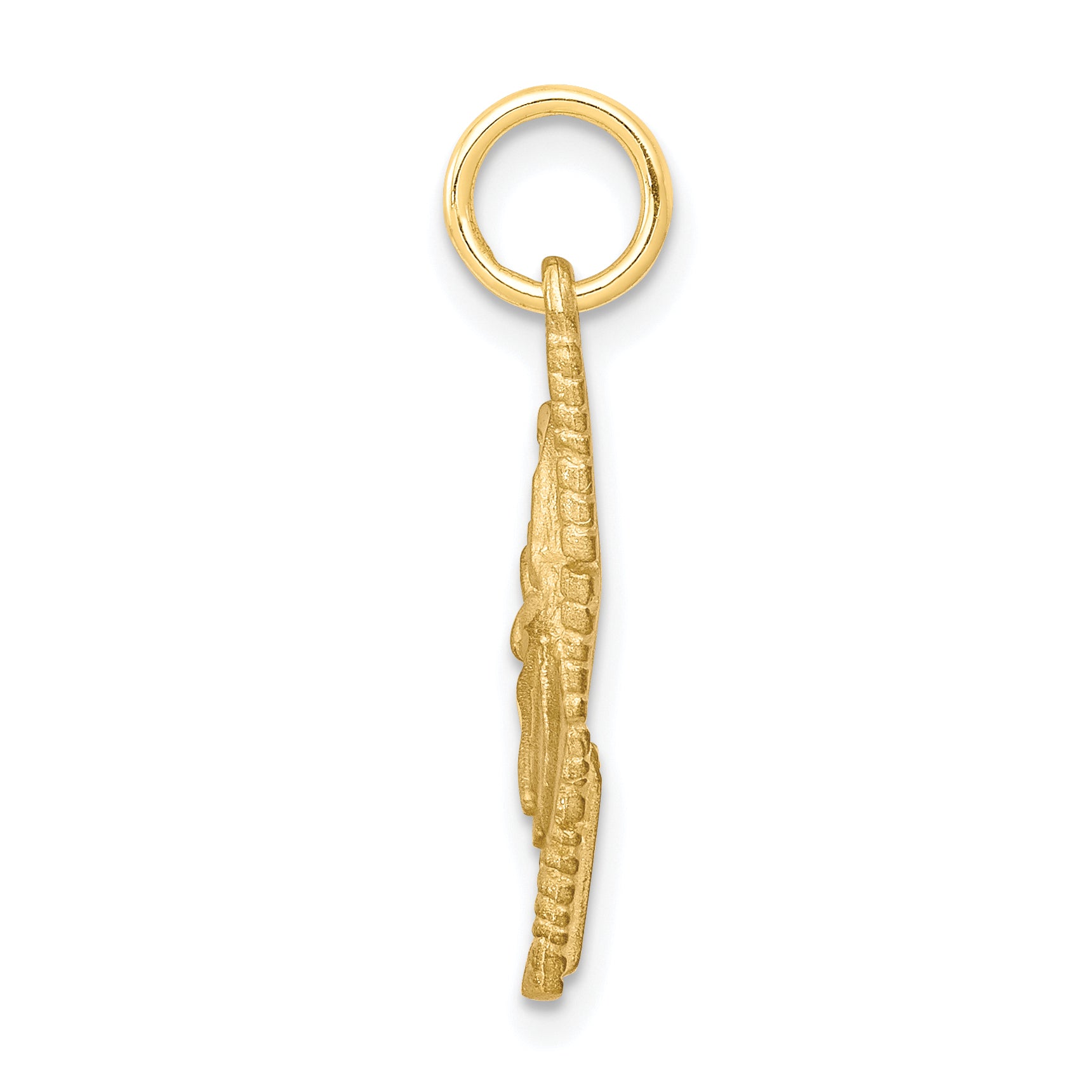 10K Gold Comb and Scissors Charm with Polished Finish, Solid & Themed Secondary image